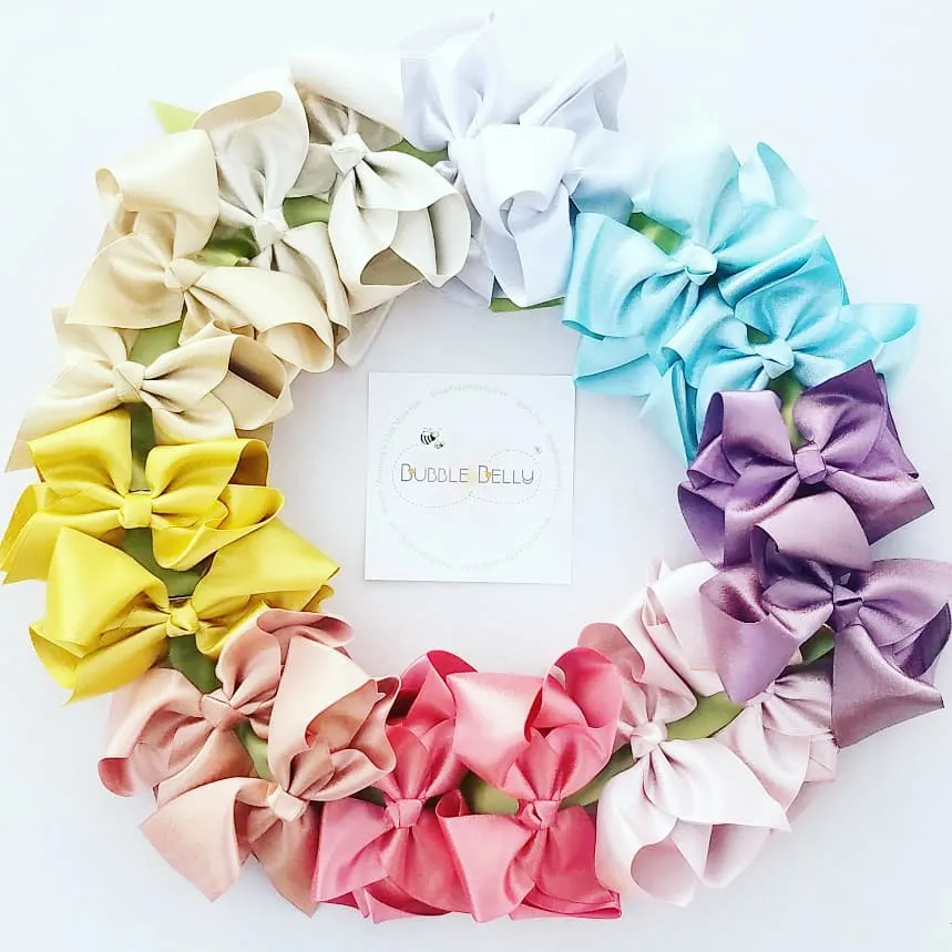3" Hair Bows, Handmade Non-Slip Matte/Glitter Hair Clips -  (CLICK FOR OPTIONS)