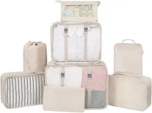 8 Piece Suitcase Organizer Set, Suitcase Organizer Cubes Packing Cubes Perfect Storage Bag Travel Luggage Organizer