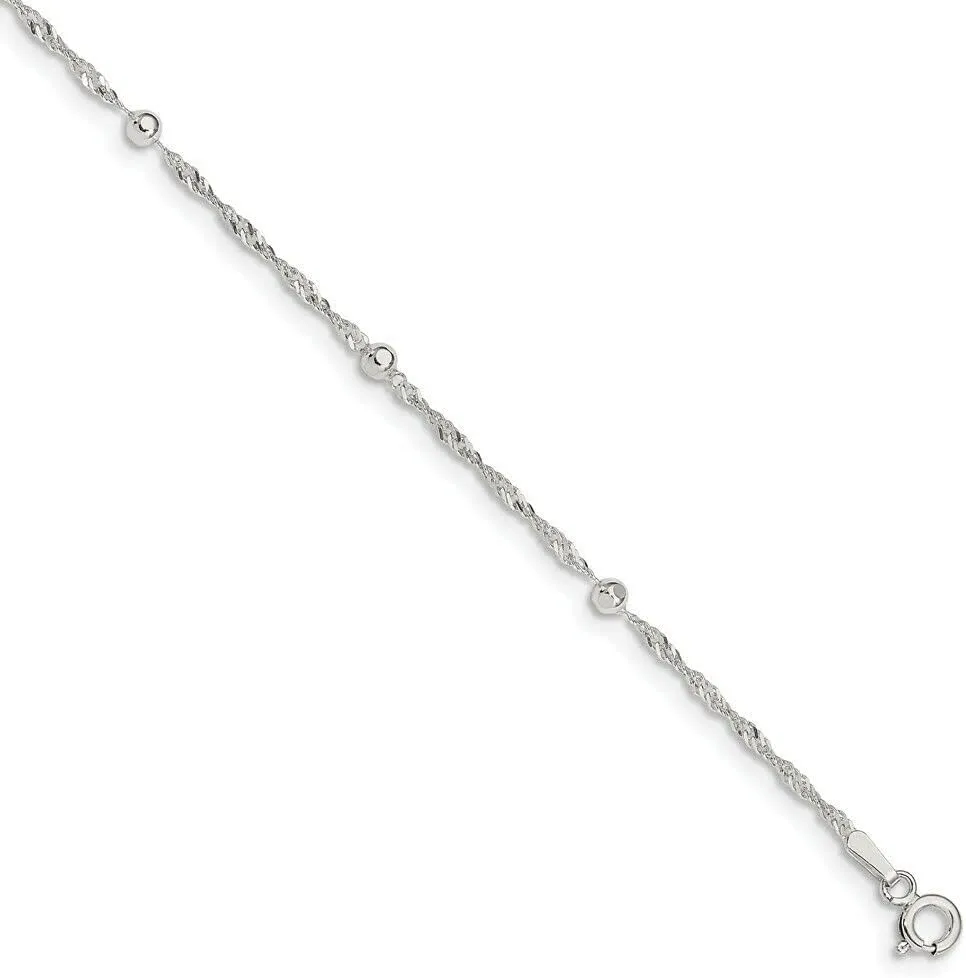 925 Sterling Silver Plus 1 Anklet Fine Jewelry Women Gifts Her