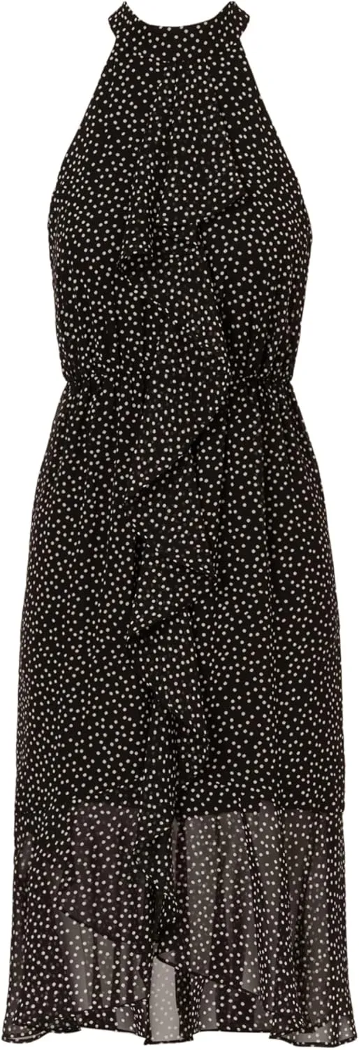 Adrianna Papell Women's Shirred Dot Chiffon Midi Dress