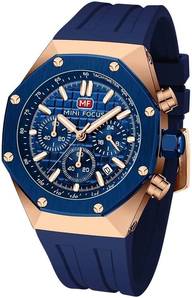 AIMES Mens Watches for Men Casual Chronograph Waterproof Sport Military Watch Analog Quartz Movement Stylish Luxury Dress Wrist Watch Elegant Gift Watch for Men
