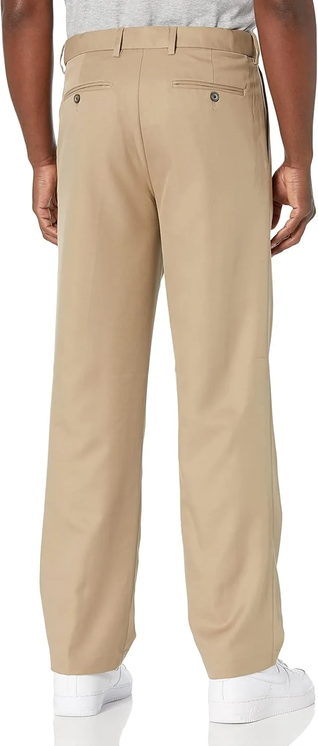 Amazon Essentials Men's Classic-Fit Expandable-Waist Pleated Dress Pant