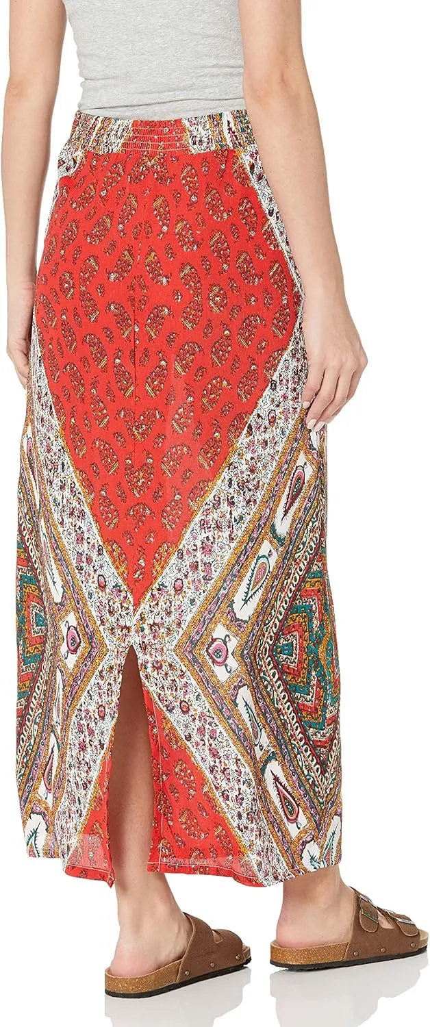Angie Juniors Printed Long Skirt