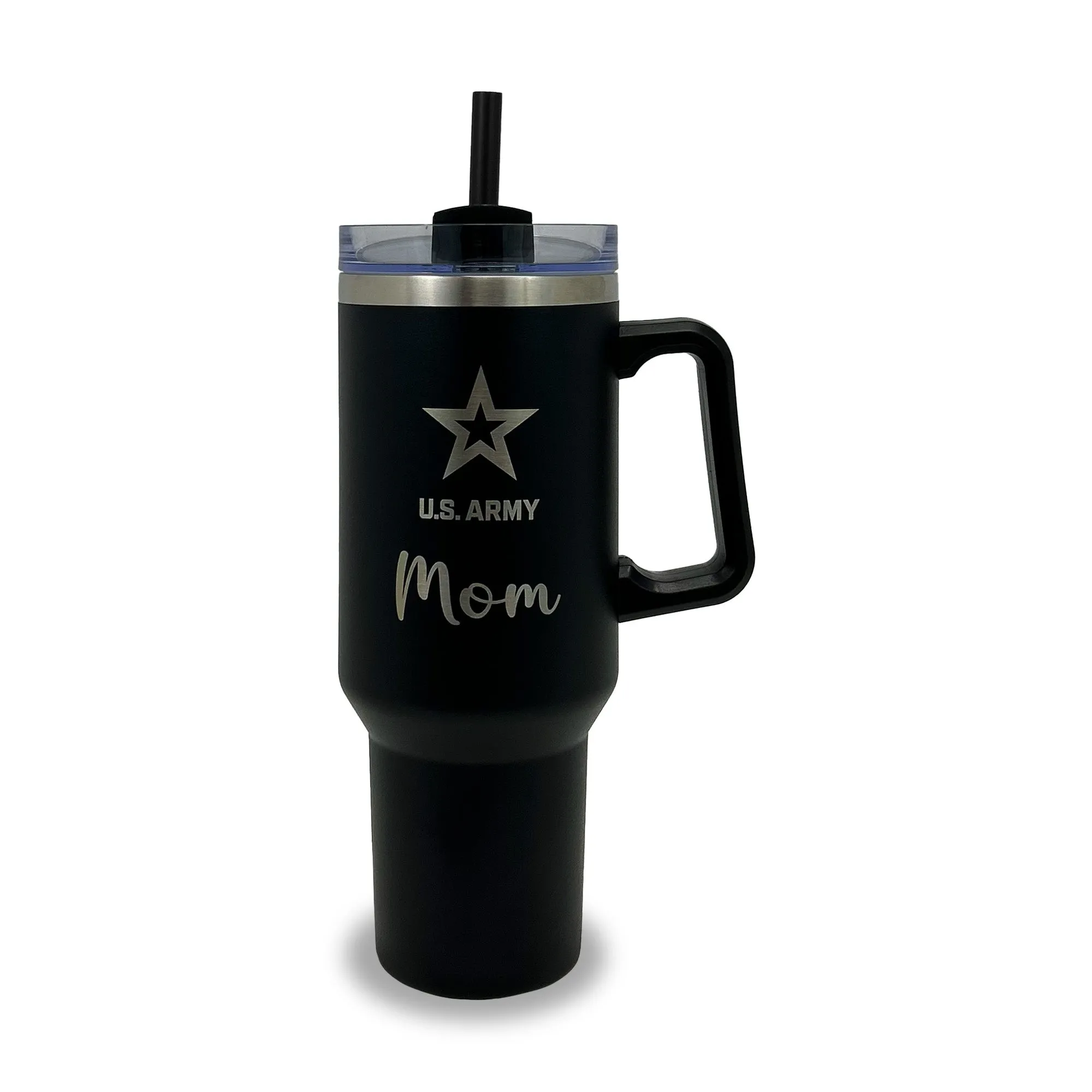 Army Mom 40oz Stainless Steel Travel Mug (Black)