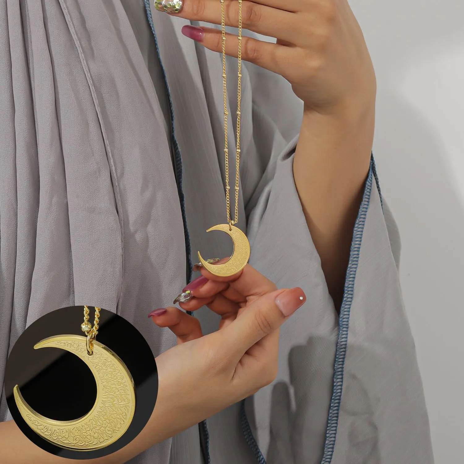 Ayatul Kursi Tag | Women-Arabic Gold Muslim Religion Jewelry Spirit Prayer Quran Allah Pendant Chain For Women Christmas Arabic Jewelry Ramadan gifts