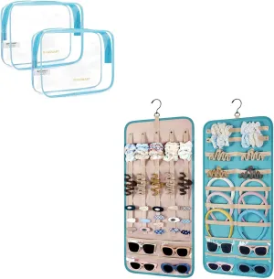 BAGSMART Clear Toiletry Bag Claw Clip Organizer