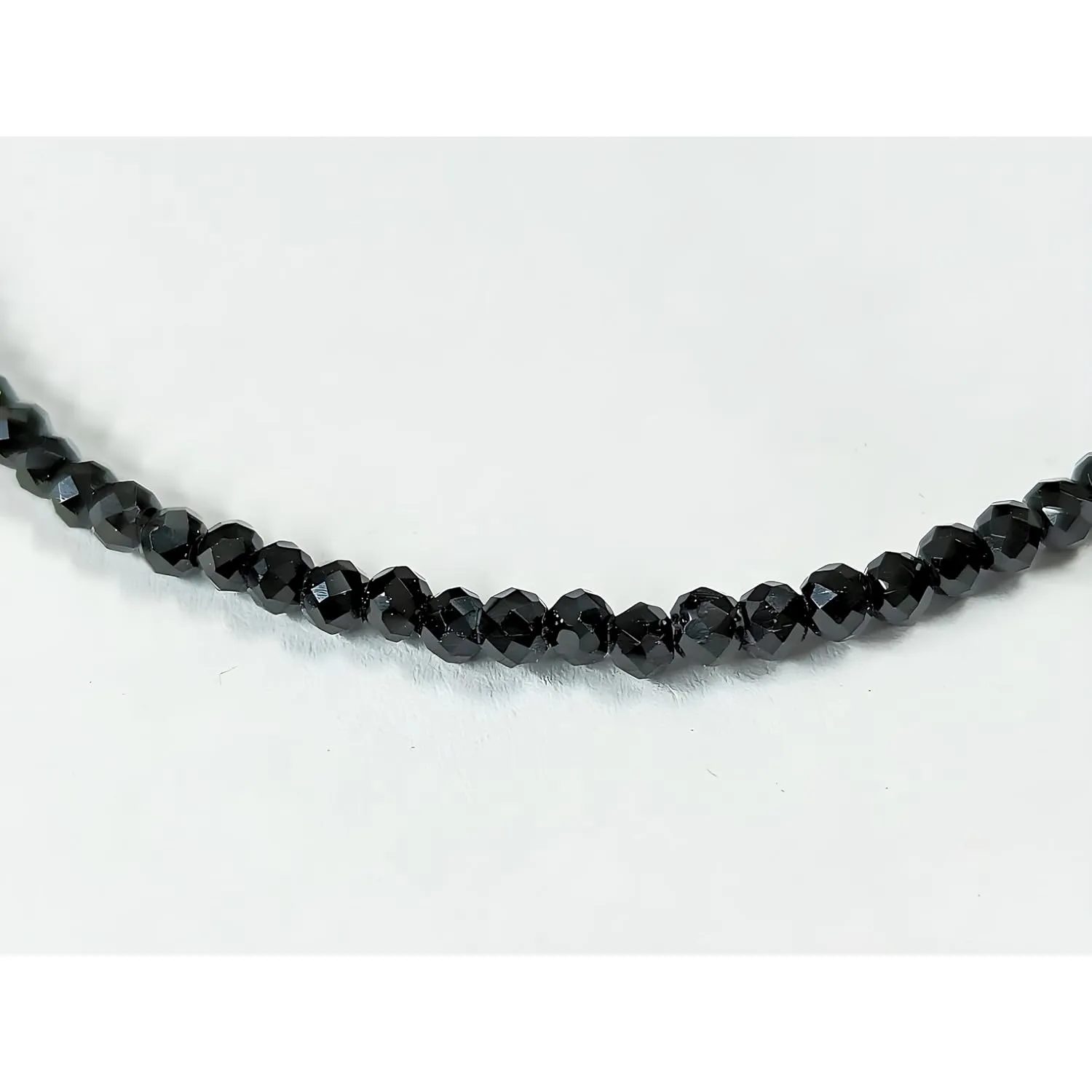 Black Bead Crystal Charm Anklet Bracelet Handmade Simple Summer Beach Waterproof Ankle Foot Chain Bracelets for Women Minimalist Jewelry Adjustable (Plain Black Bead)