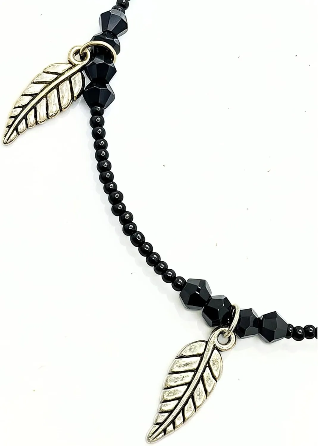 Black Bead Crystal Charm Anklet Bracelet Handmade Simple Summer Beach Waterproof Ankle Foot Chain Bracelets for Women Minimalist Jewelry Adjustable