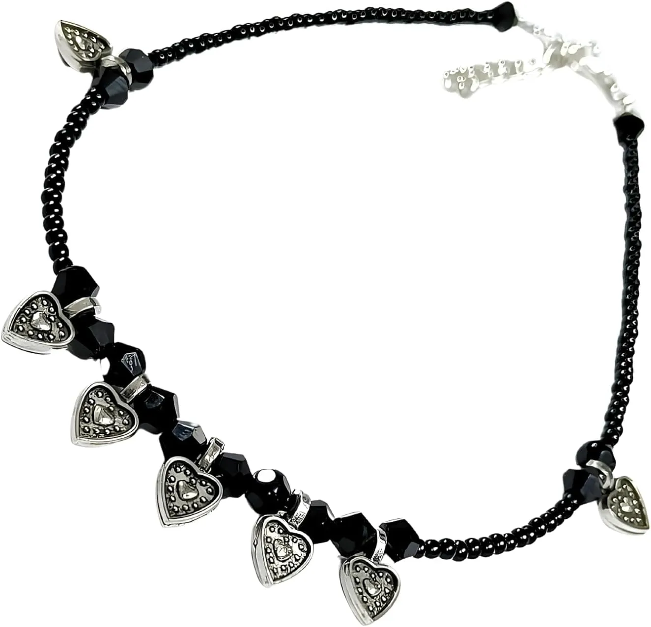Black Bead Crystal Charm Anklet Bracelet Handmade Simple Summer Beach Waterproof Ankle Foot Chain Bracelets for Women Minimalist Jewelry Adjustable