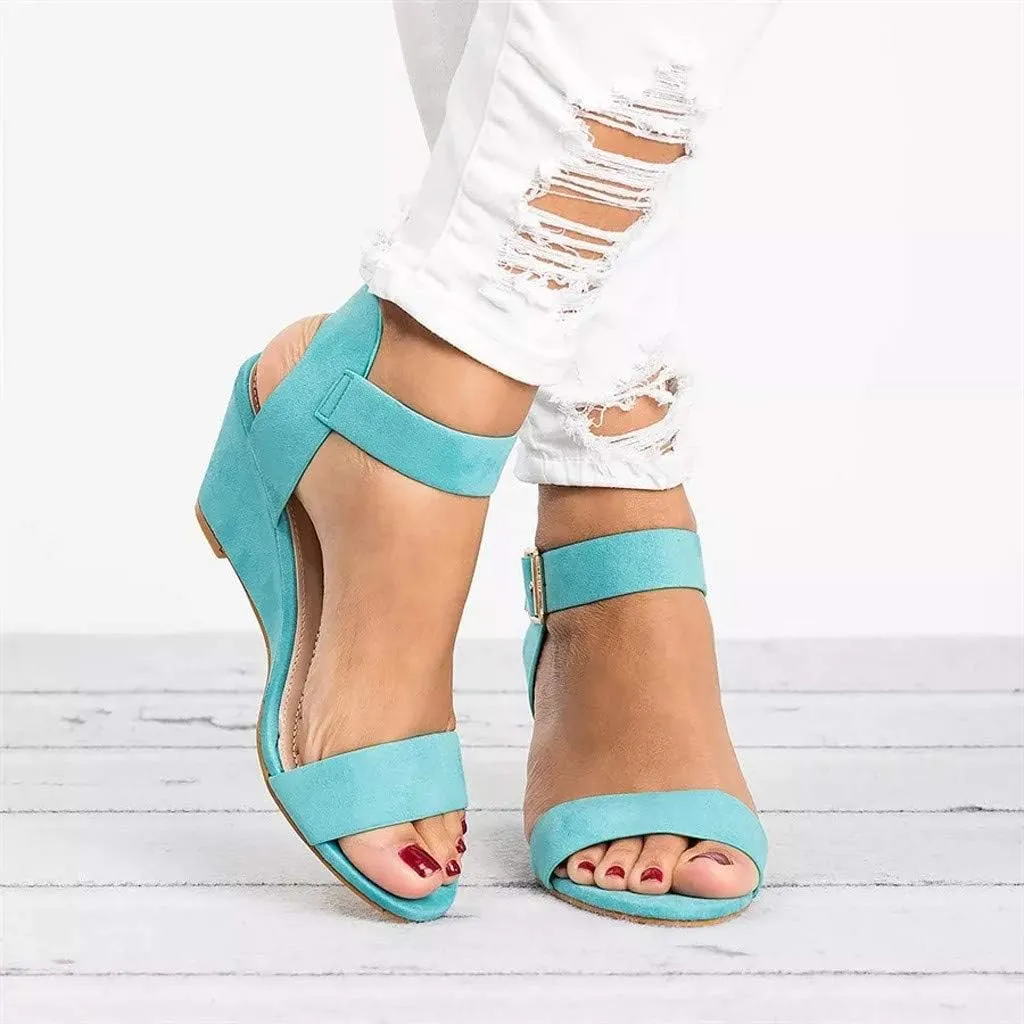 Black Sandals Women Wedge, Women's Ankle Strap Chunky Chunky Heel Sandals Block Open Toe Party Dress Shoes