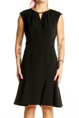 Black Sleeveless Fit-and-Flare Dress