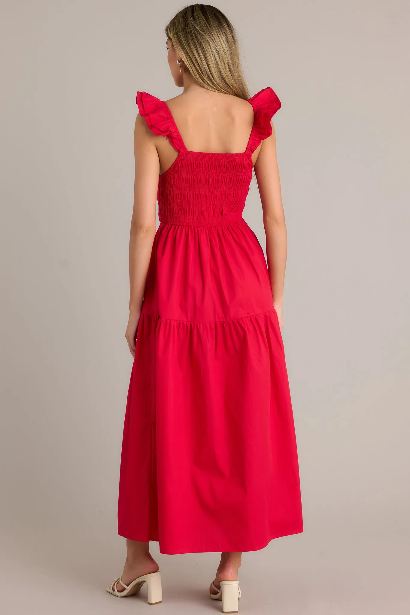 Blushing Belle Red Midi Dress
