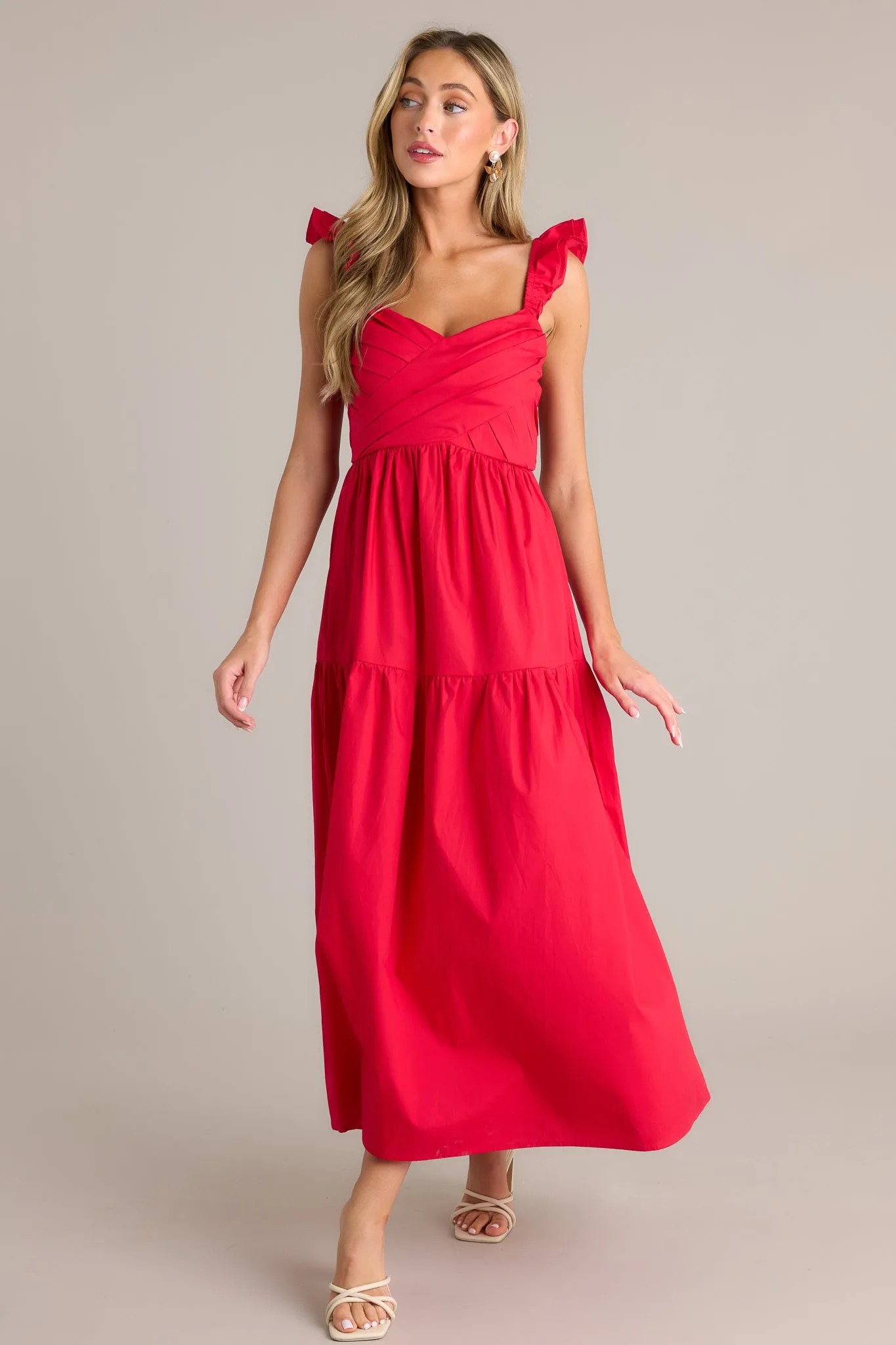 Blushing Belle Red Midi Dress