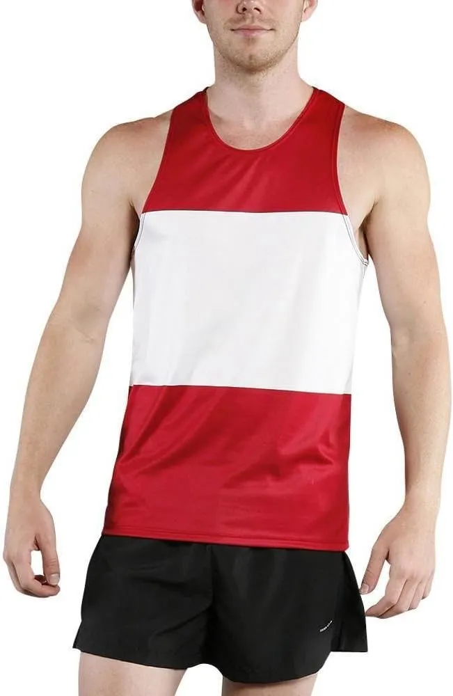 BOA Mens Printed Running Singlet (2600P)