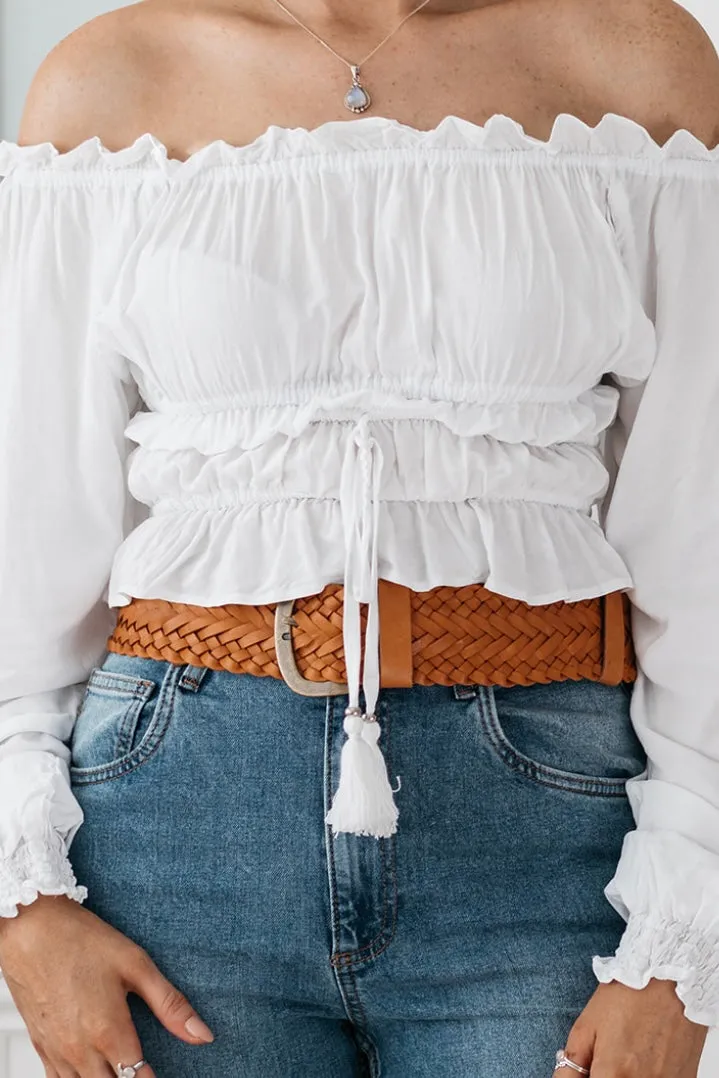 BOHO LEATHER BELT TAN