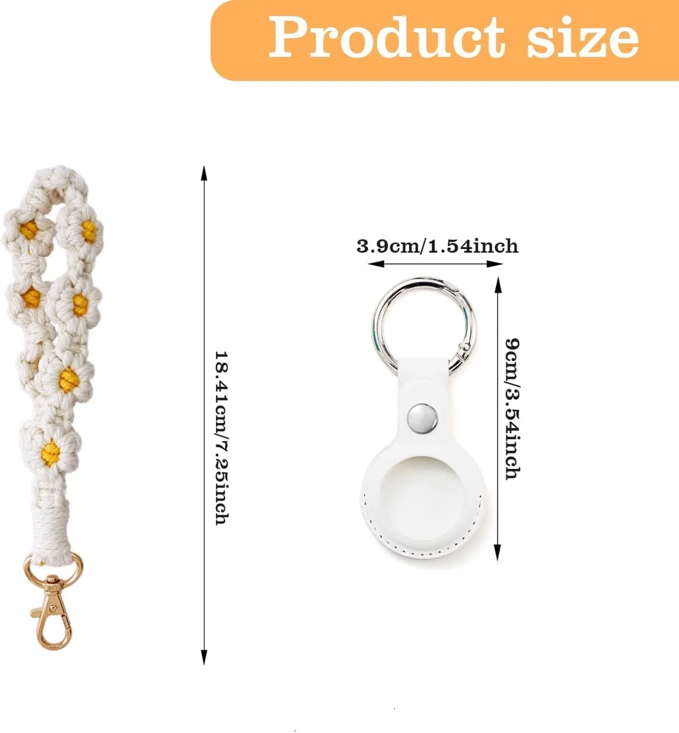 Boho Wristlet Keychain Wrist Lanyard for Key Compatible with Airtag Case Keychain Macrame Keychain for Women
