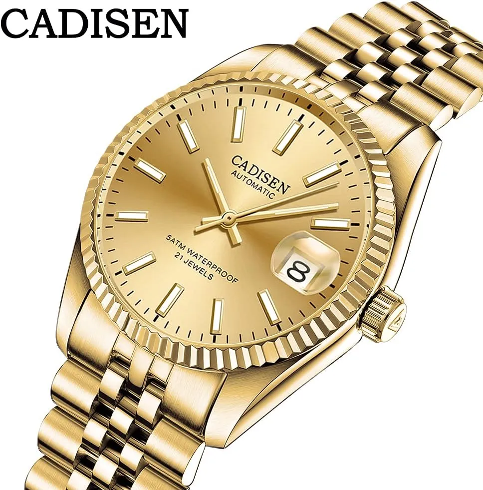 CADISEN Automatic Watches Men's Mechanical MIYOTA 8215 Business Waterproof Wristwatch