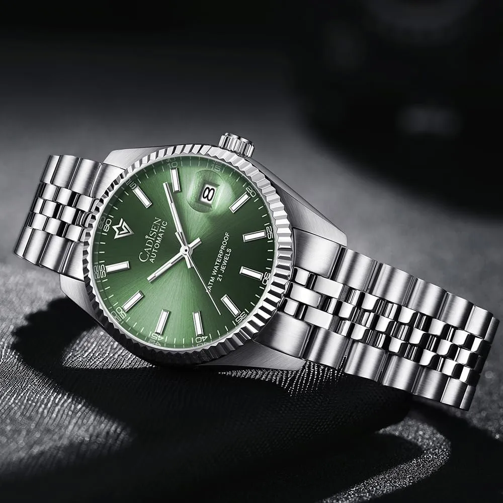 CADISEN Automatic Watches Men's Mechanical MIYOTA 8215 Business Waterproof Wristwatch