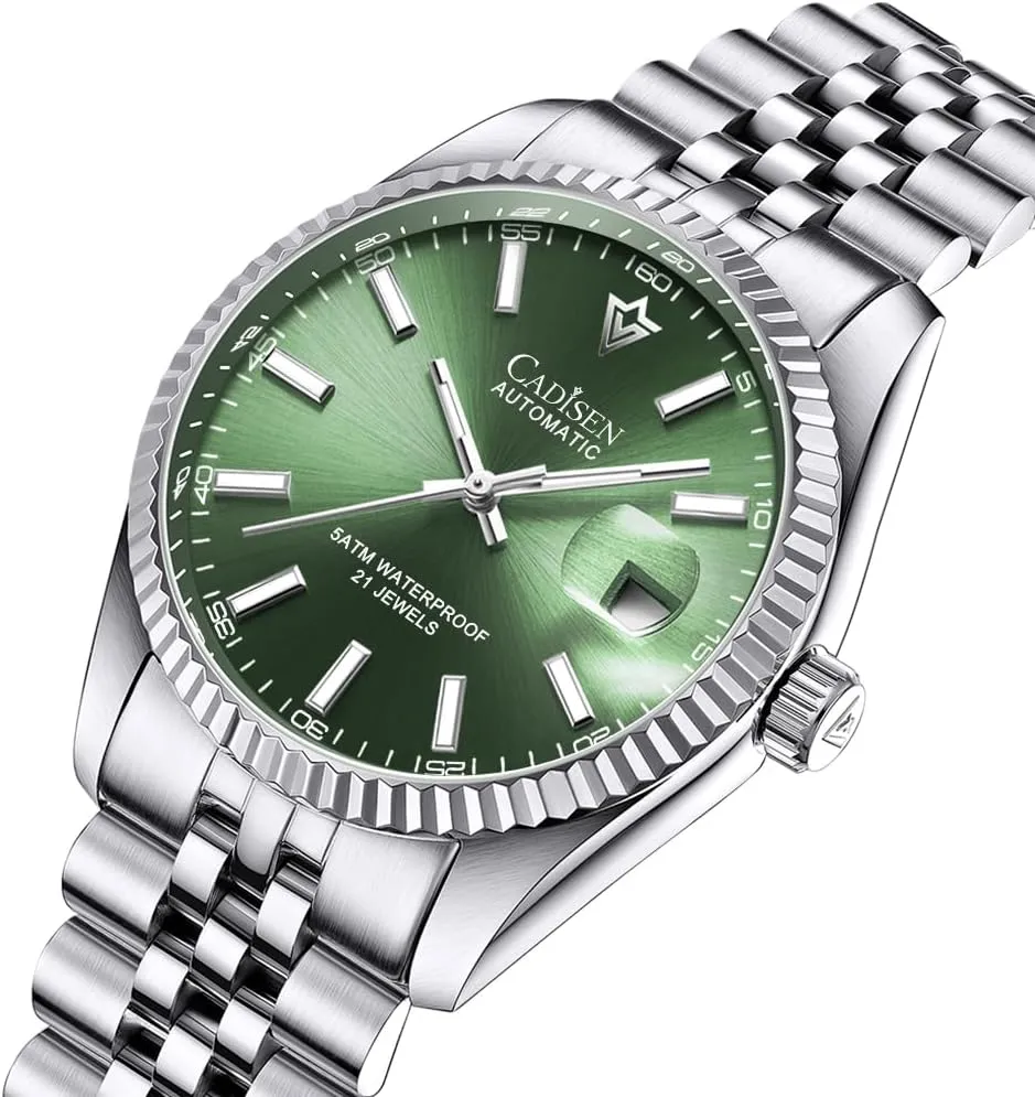 CADISEN Automatic Watches Men's Mechanical MIYOTA 8215 Business Waterproof Wristwatch