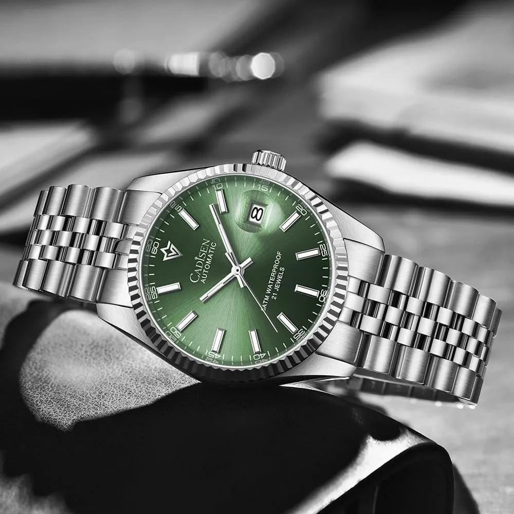 CADISEN Automatic Watches Men's Mechanical MIYOTA 8215 Business Waterproof Wristwatch