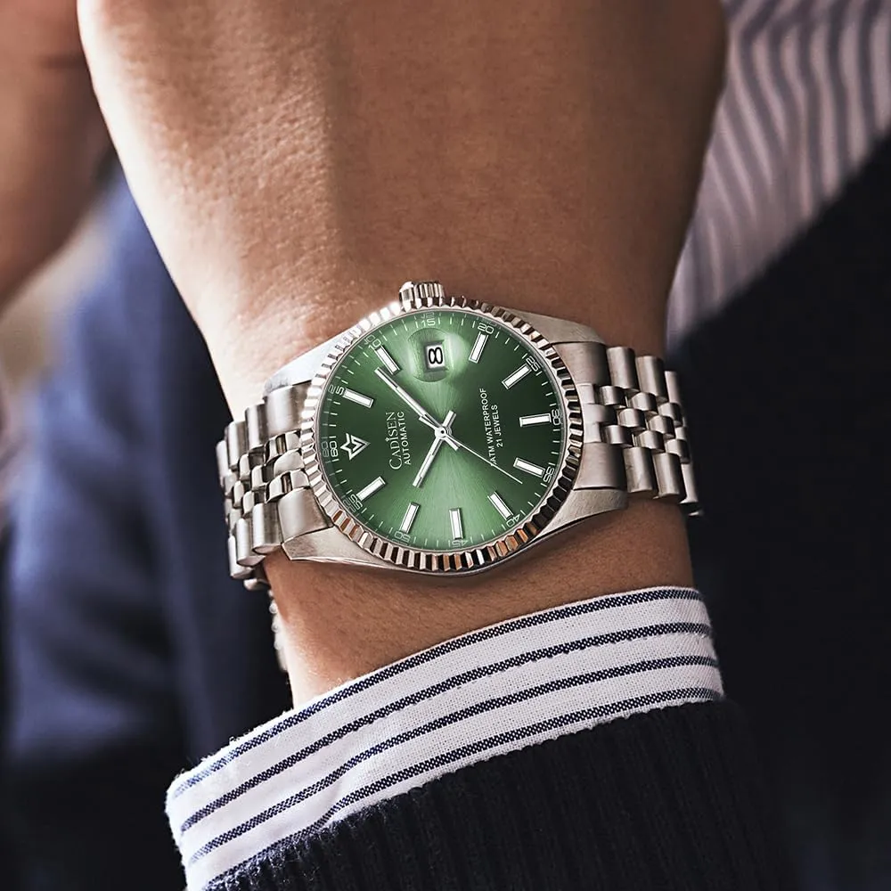 CADISEN Automatic Watches Men's Mechanical MIYOTA 8215 Business Waterproof Wristwatch