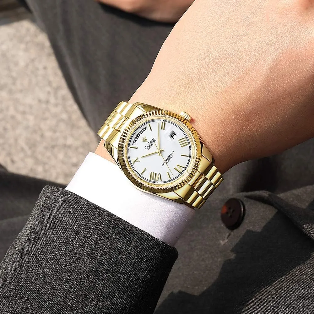 CADISEN Mens Automatic MIYOTA 8285 Mechanical Watch Casual Watches for Men Waterproof Sapphire