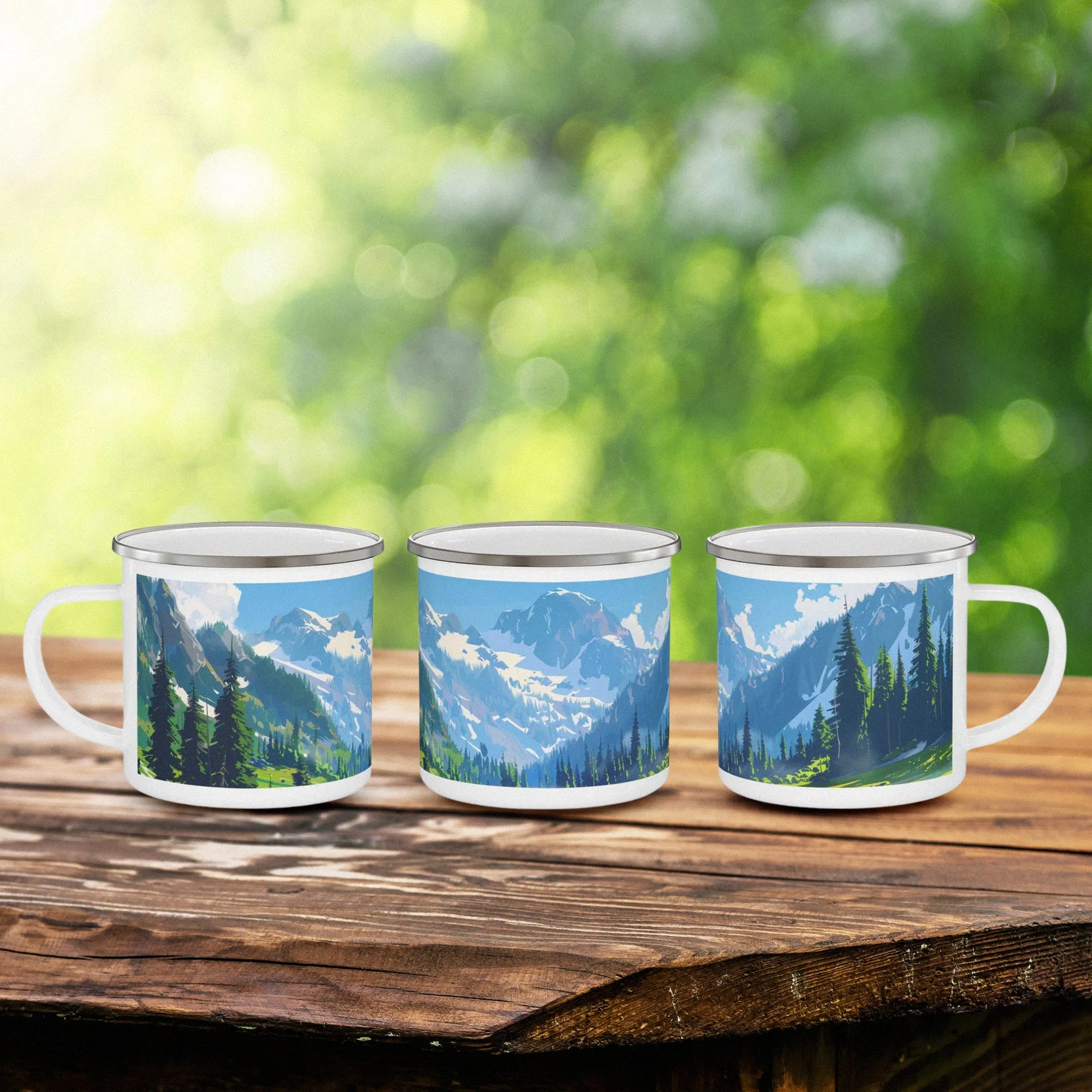 Camping Mug with Olympic National Park Design, 12oz Coffee Cup