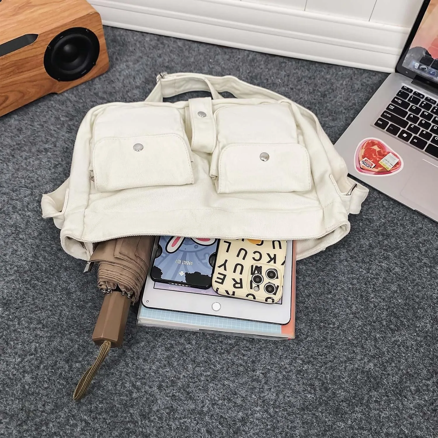 Canvas Messenger Bag for Men Women,Small Crossbody Shoulder Bag,Vintage Military Satchel