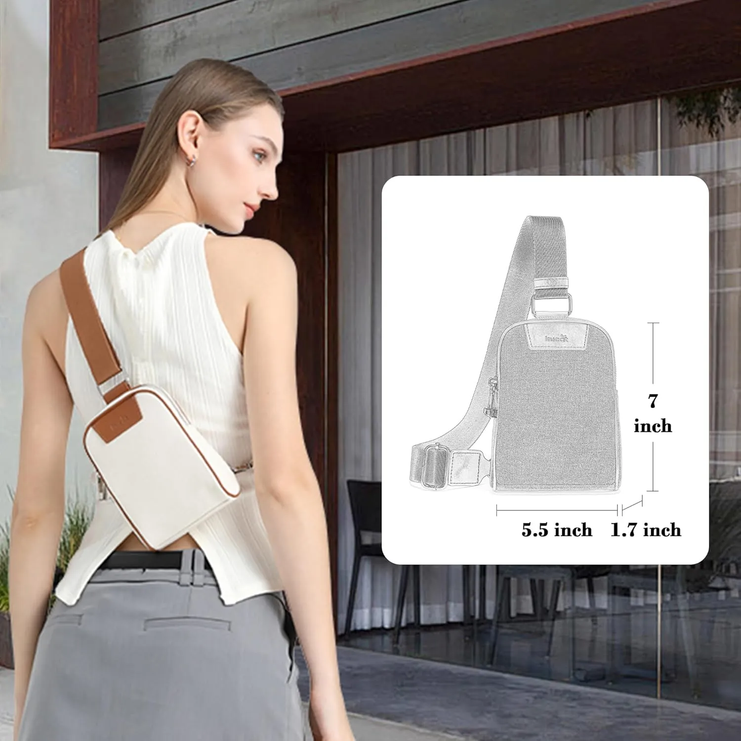 Canvas Small Sling Bag for Women Men Anti Theft Crossbody Bags RFID Blocking Cross Body Bag for Woman Travel Sling Purse