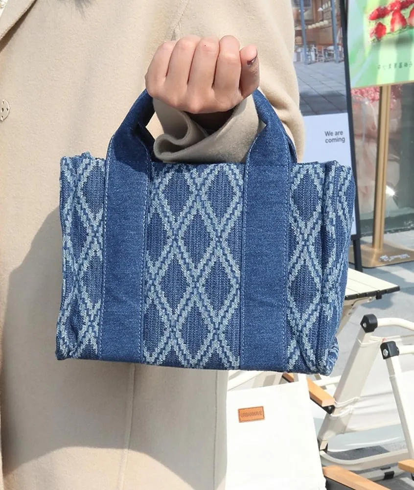 Canvas Tote Bag for Women Crossbody Purse Travel Shoulder Bag Vintage Denim Messenger Bag Satchel Handbag with Zipper