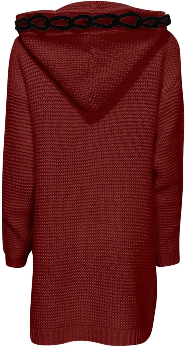 Cardigan Sweaters for Women Plus Size Fall Open Front Chunky Knit Sweater Loose Fit Chunky Knit Outerwear Coat 2024
