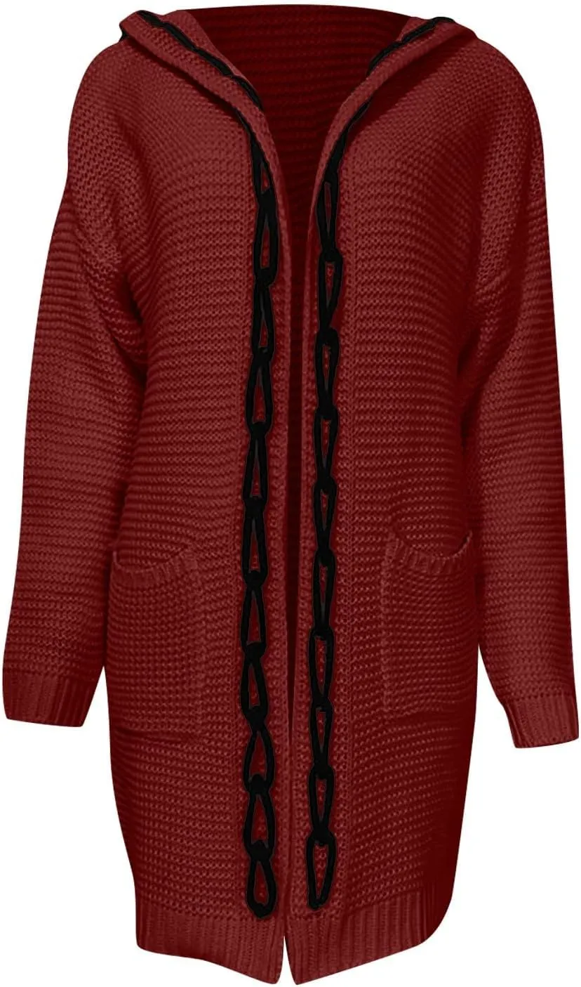 Cardigan Sweaters for Women Plus Size Fall Open Front Chunky Knit Sweater Loose Fit Chunky Knit Outerwear Coat 2024