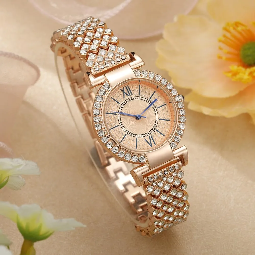 CdyBox Women Luxury Crystal Watch Classic Bracelet Watches Analog Quartz Wristwatch