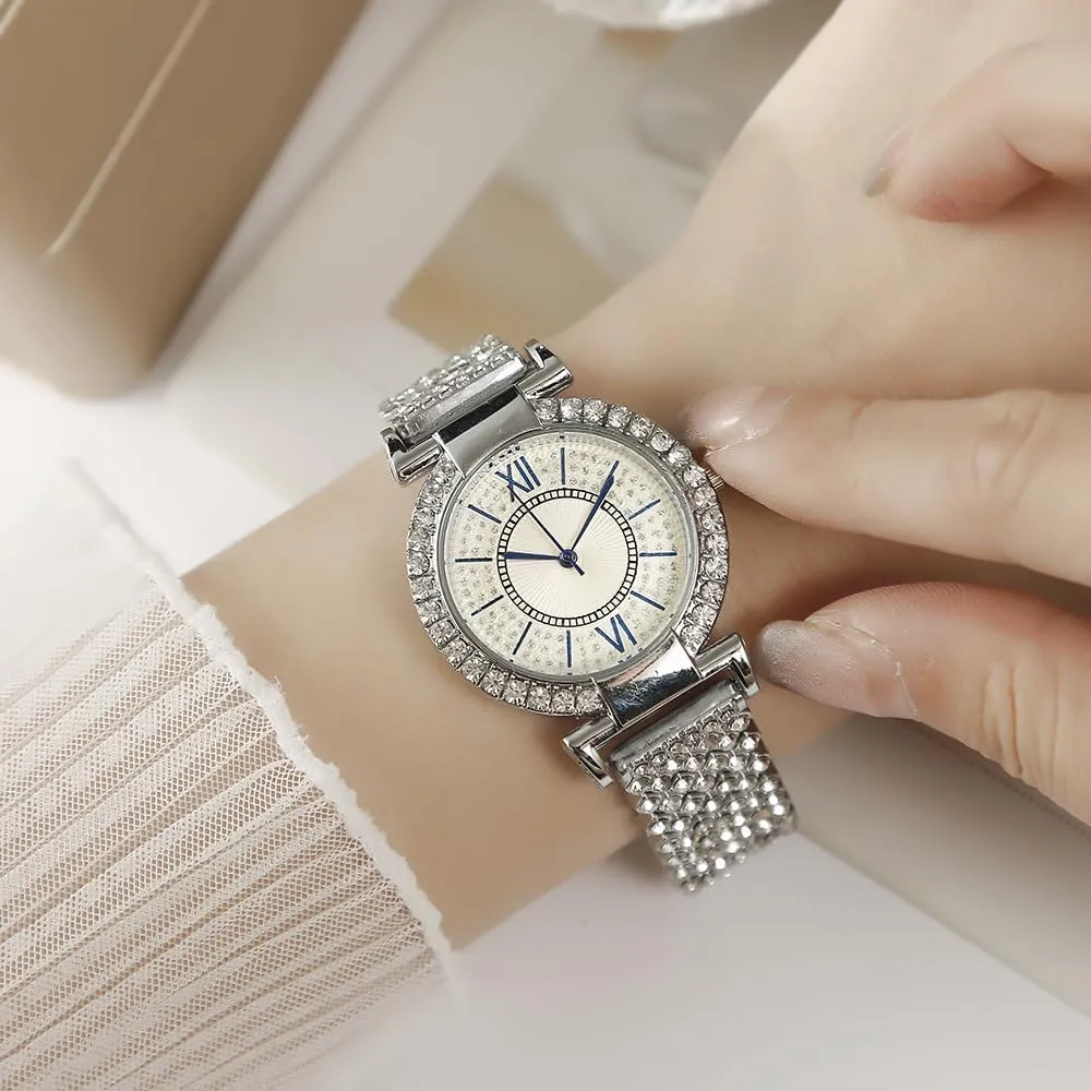 CdyBox Women Luxury Crystal Watch Classic Bracelet Watches Analog Quartz Wristwatch