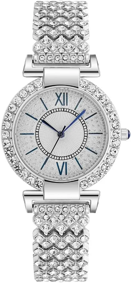 CdyBox Women Luxury Crystal Watch Classic Bracelet Watches Analog Quartz Wristwatch