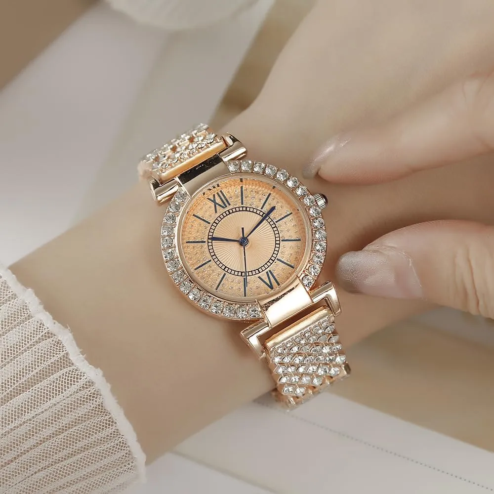 CdyBox Women Luxury Crystal Watch Classic Bracelet Watches Analog Quartz Wristwatch