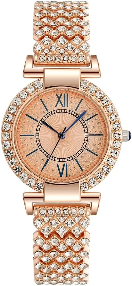 CdyBox Women Luxury Crystal Watch Classic Bracelet Watches Analog Quartz Wristwatch