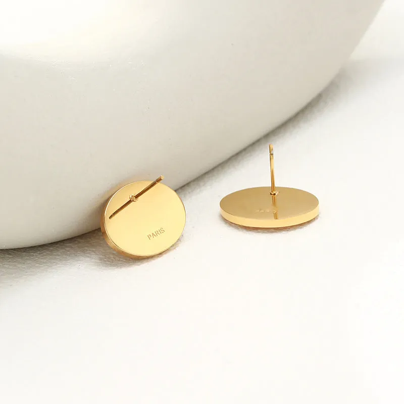 CELINE racer oval stud earrings