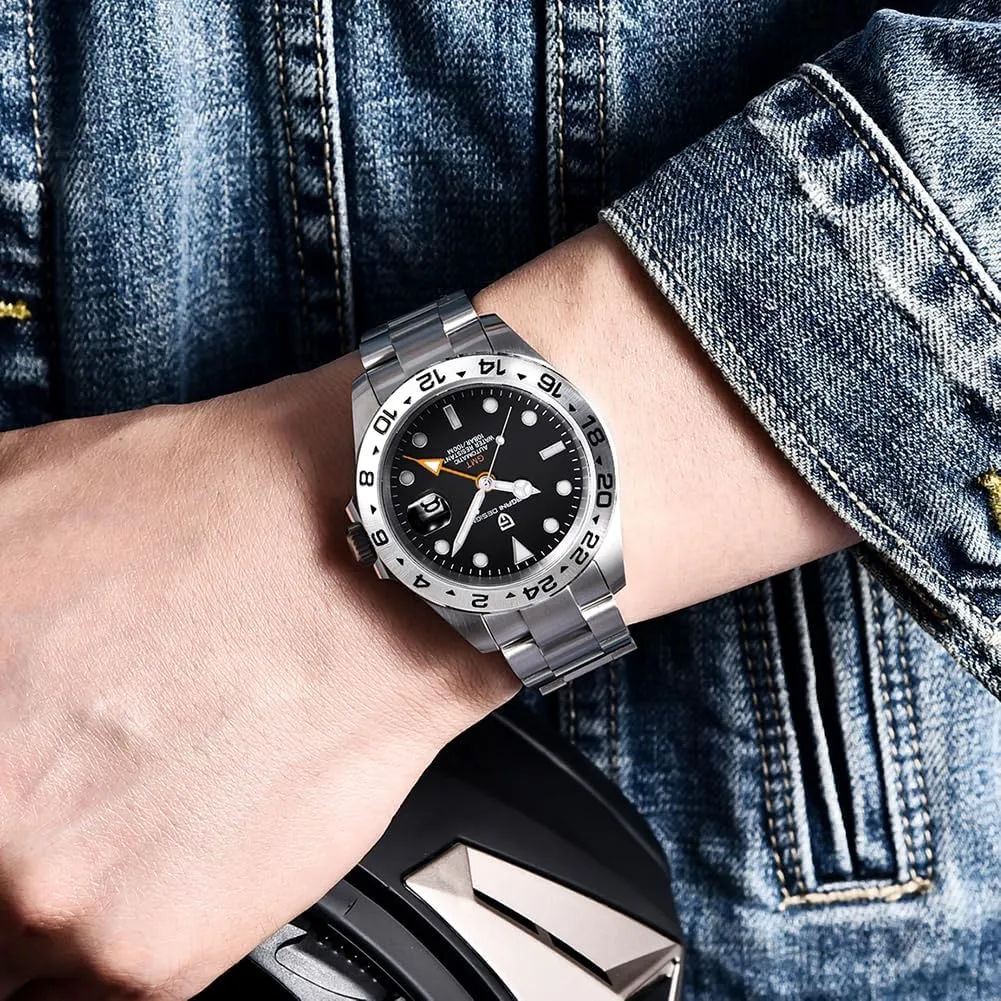 CEYADG Pagani Design Watches for Men Automatic Mechanical GMT Watch Analog Sapphire Glass Stainless Steel Sport Waterproof Luminous Men's Wrist Watches
