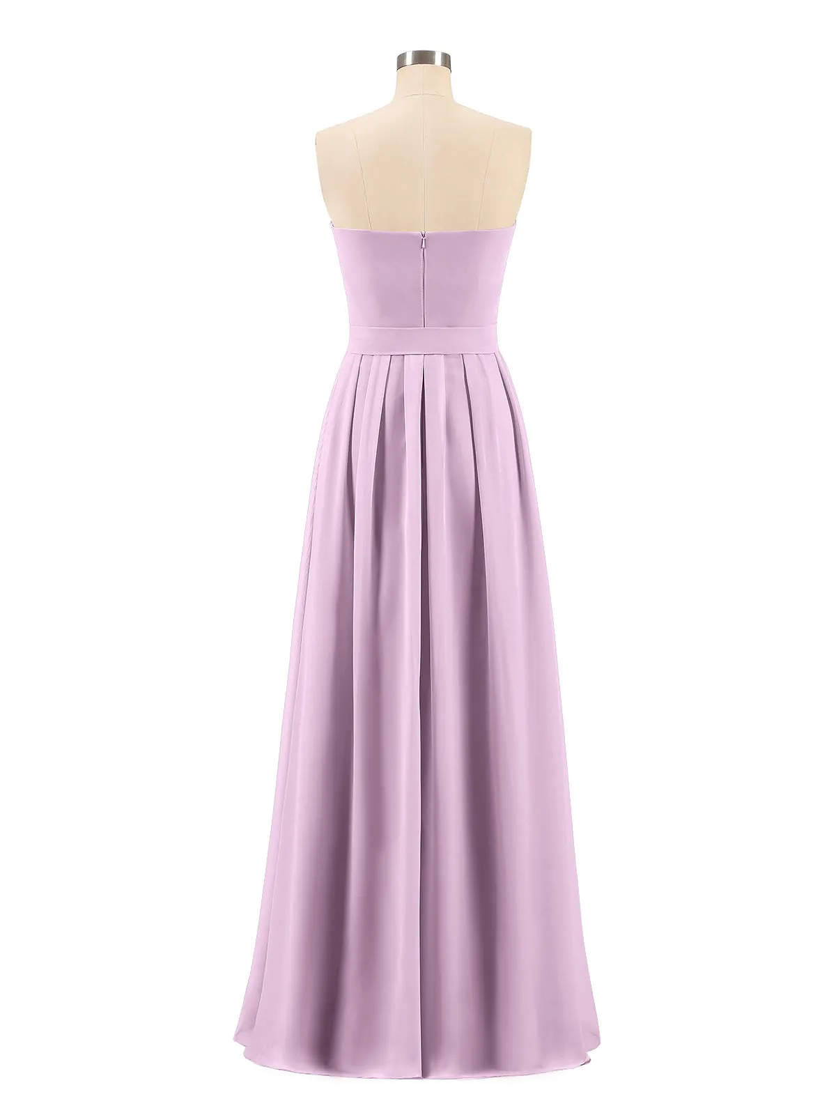 Chiffon Strapless Bridesmaid Gown with Sash-Vintage Mauve Plus Size