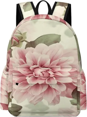 Classical Travel Backpack,Beautiful Vintage Flower Print Personal Item Backpack,Spacious And Durable Backpacks for Work And Travel