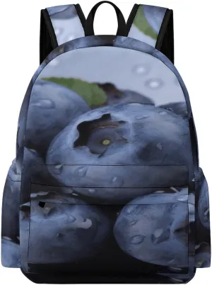 Classical Travel Backpack,Blueberry Print Personal Item Backpack,Spacious And Durable Backpacks for Work And Travel