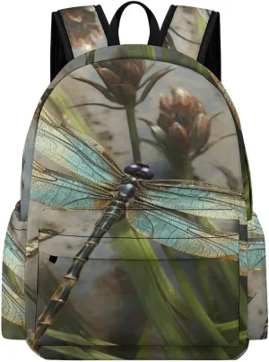Classical Travel Backpack,Dancing Dragonfly Print Personal Item Backpack,Spacious And Durable Backpacks for Work And Travel