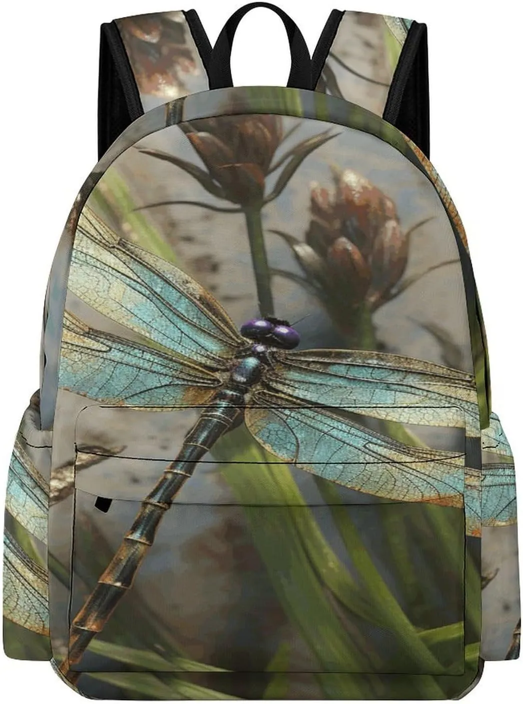 Classical Travel Backpack,Dancing Dragonfly Print Personal Item Backpack,Spacious And Durable Backpacks for Work And Travel