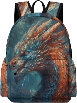 Classical Travel Backpack,Dragon Art Print Personal Item Backpack,Spacious And Durable Backpacks for Work And Travel