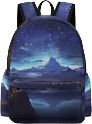Classical Travel Backpack,Fantasy Night Scene Print Personal Item Backpack,Spacious And Durable Backpacks for Work And Travel