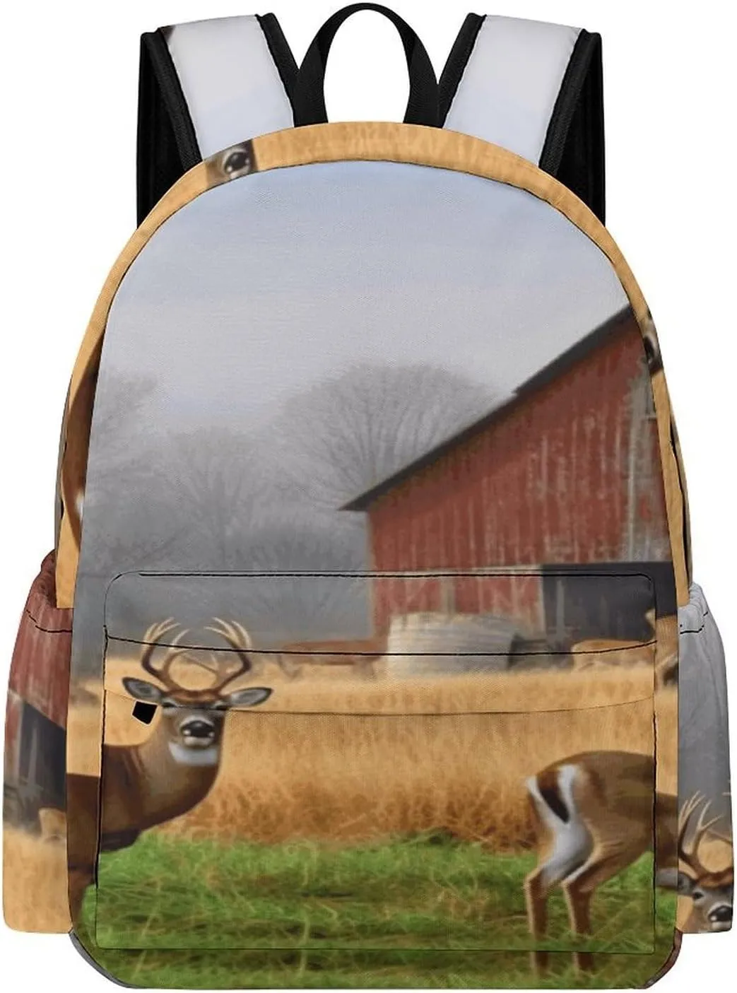 Classical Travel Backpack,Farm with Deer Print Personal Item Backpack,Spacious And Durable Backpacks for Work And Travel