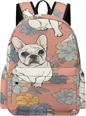 Classical Travel Backpack,French Bulldog Print Print Personal Item Backpack,Spacious And Durable Backpacks for Work And Travel