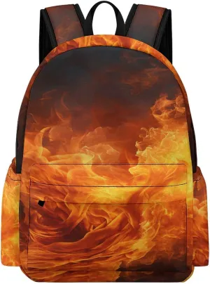 Classical Travel Backpack,Roaring Flame Print Personal Item Backpack,Spacious And Durable Backpacks for Work And Travel