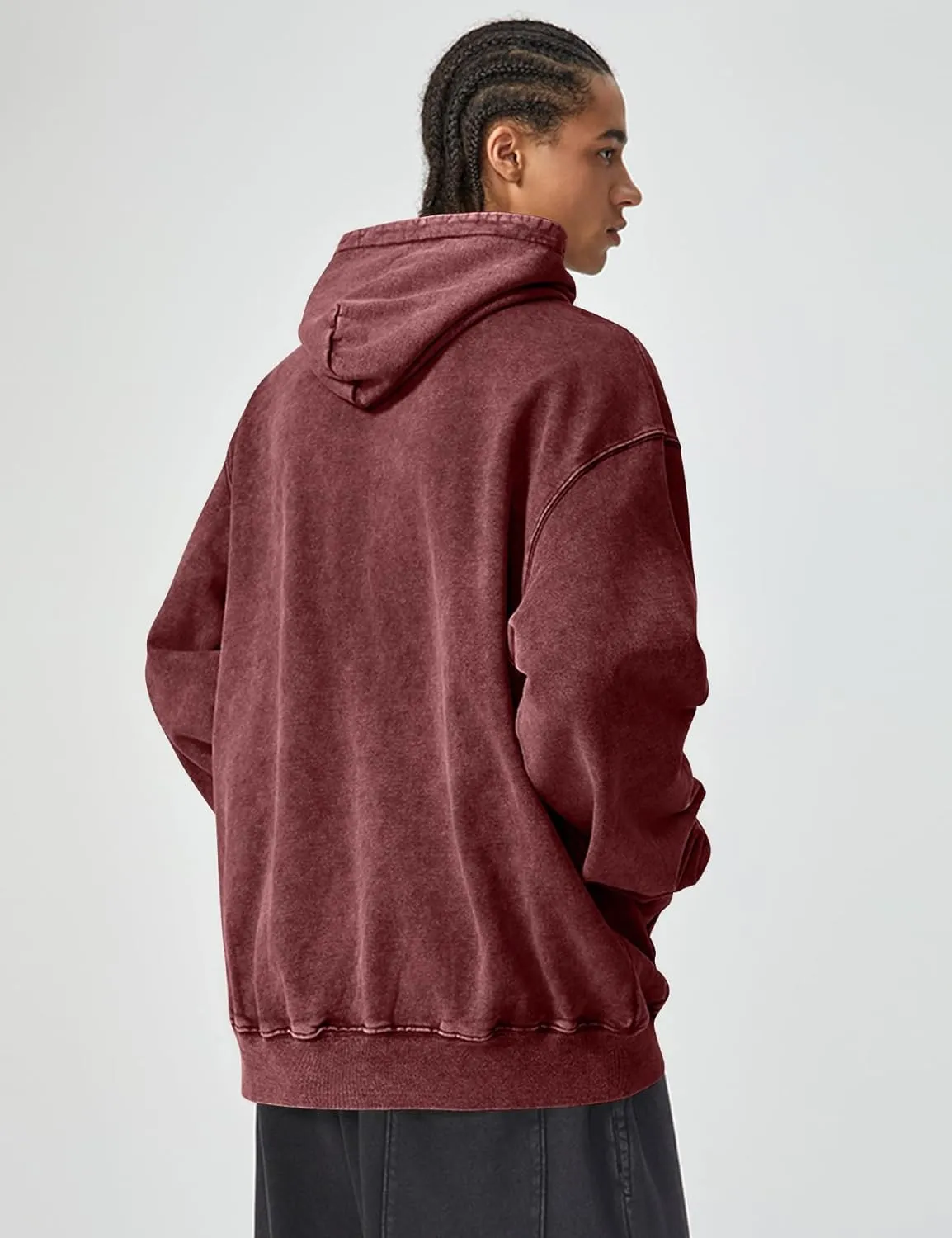 COZYPOIN Womens Acid Wash Hoodies Casual Vintage Hooded Sweatshirt Cotton Basic Hoodie Top Spring Fashion Streetwear